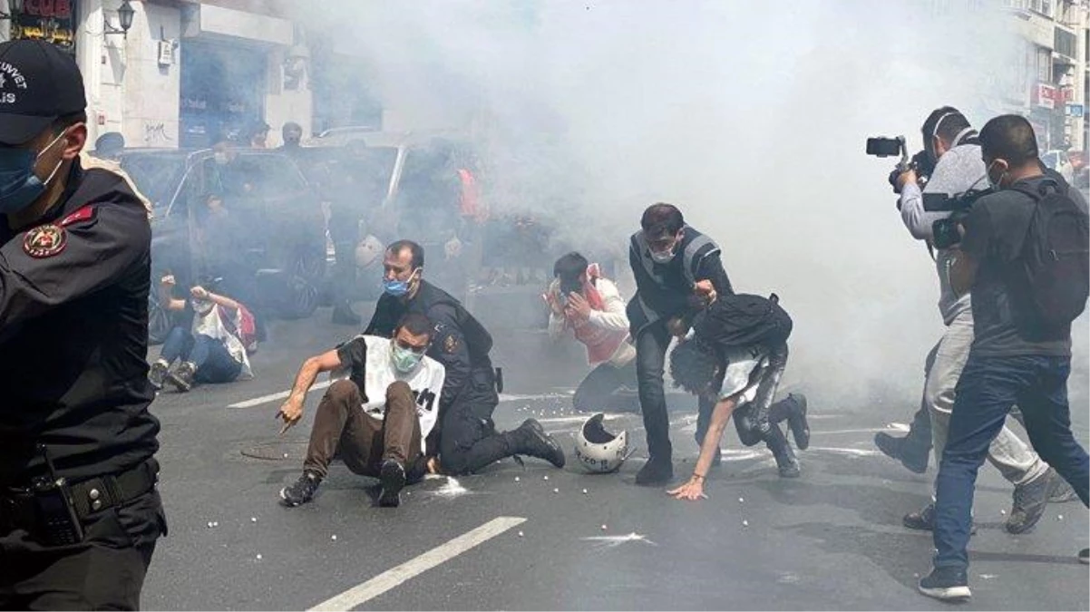 1 Mayıs yürüyüşleri nedeniyle Taksim\'e çıkmak isteyen 244 kişi gözaltına alındı