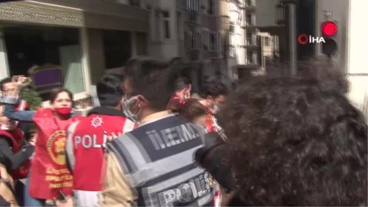 İstiklal Caddesi\'ne çıkmak isteyen eylemcilere polis müdahalesi