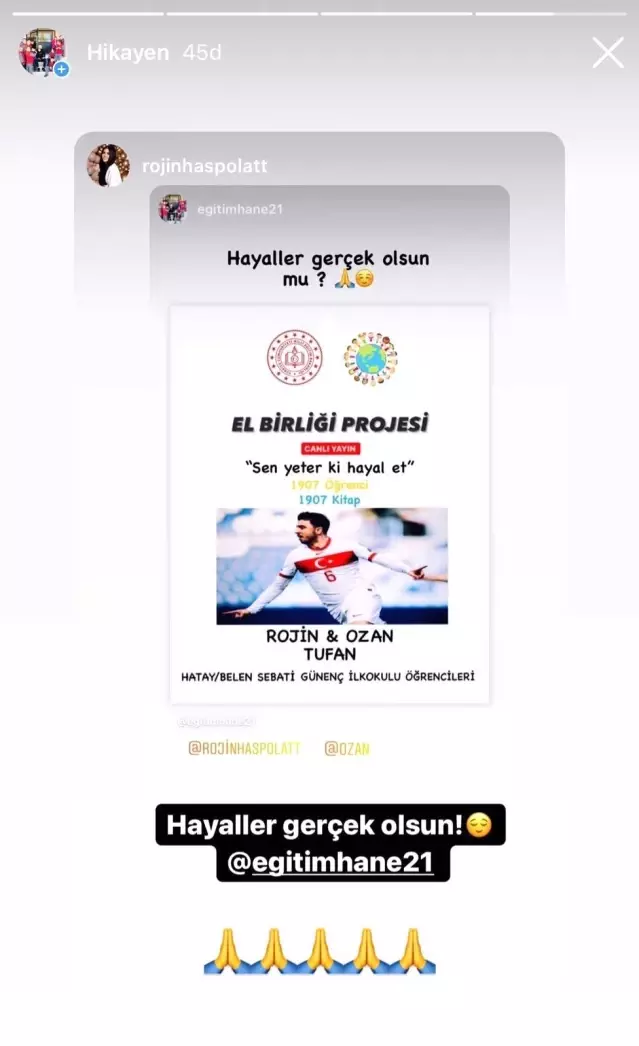 Ozan Tufan ve Rojin Tufan'dan El Birliği Projesi ile Hataylı öğrencilere kütüphane desteği