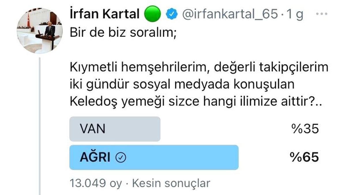 Başkan Sayan: "Halkımız tescilledi, Keledoş Ağrı\'nın yemeği"