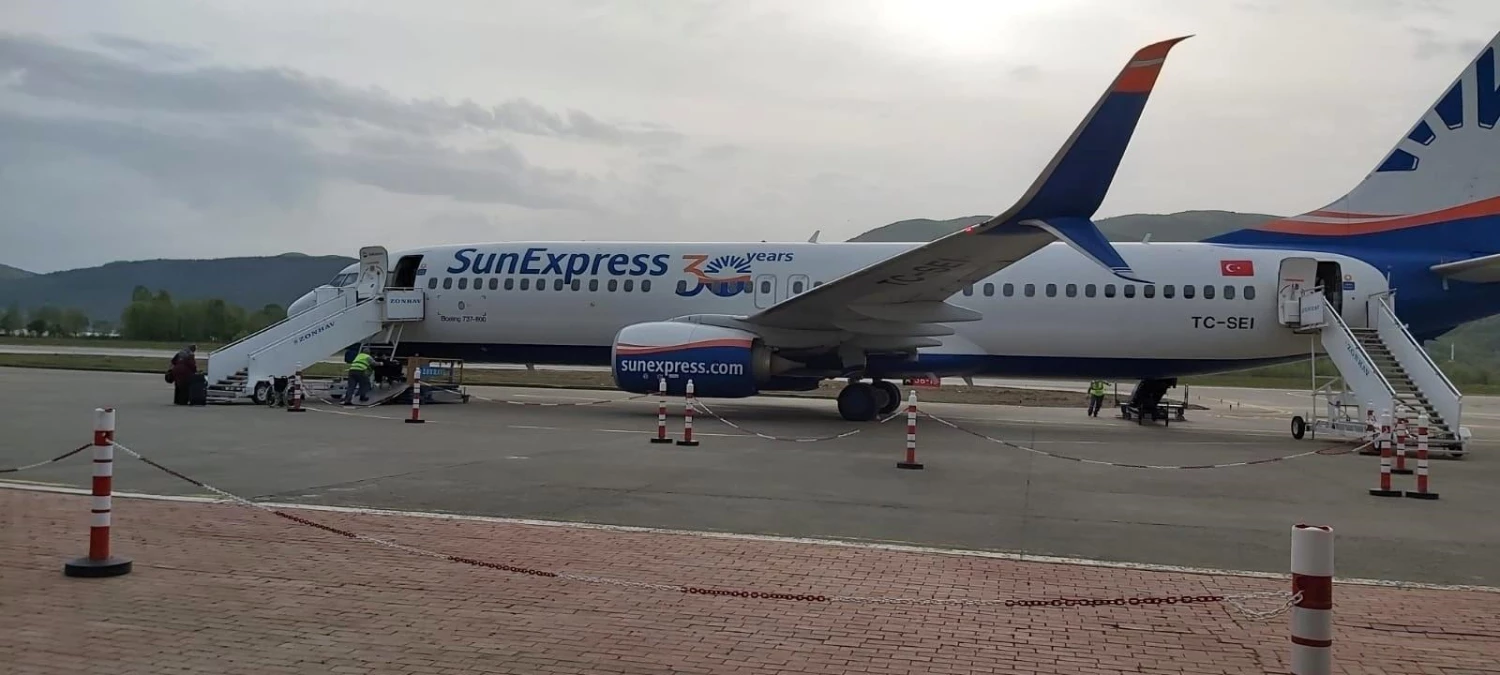 Zonguldak Havaalanı\'nın ilk yolcu uçağı Almanya\'ya uçtu