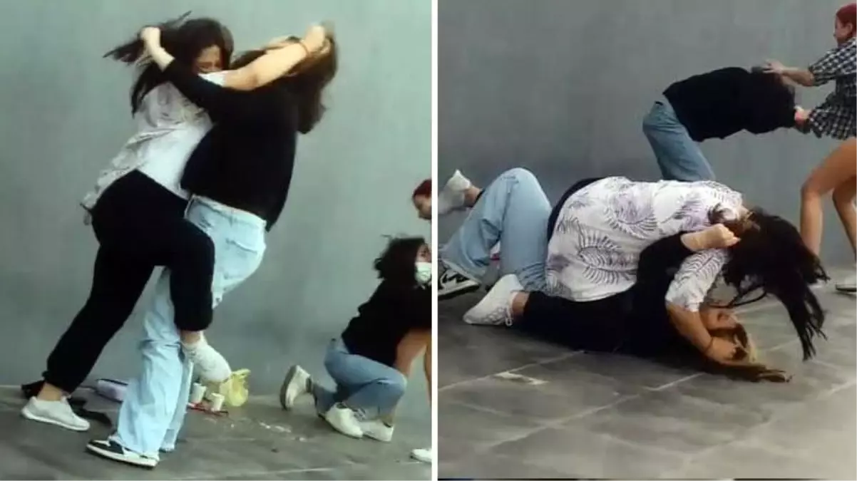 Kızlar kavga etti, erkekler de o anları kayda aldı! Nedeni olaydan daha vahim