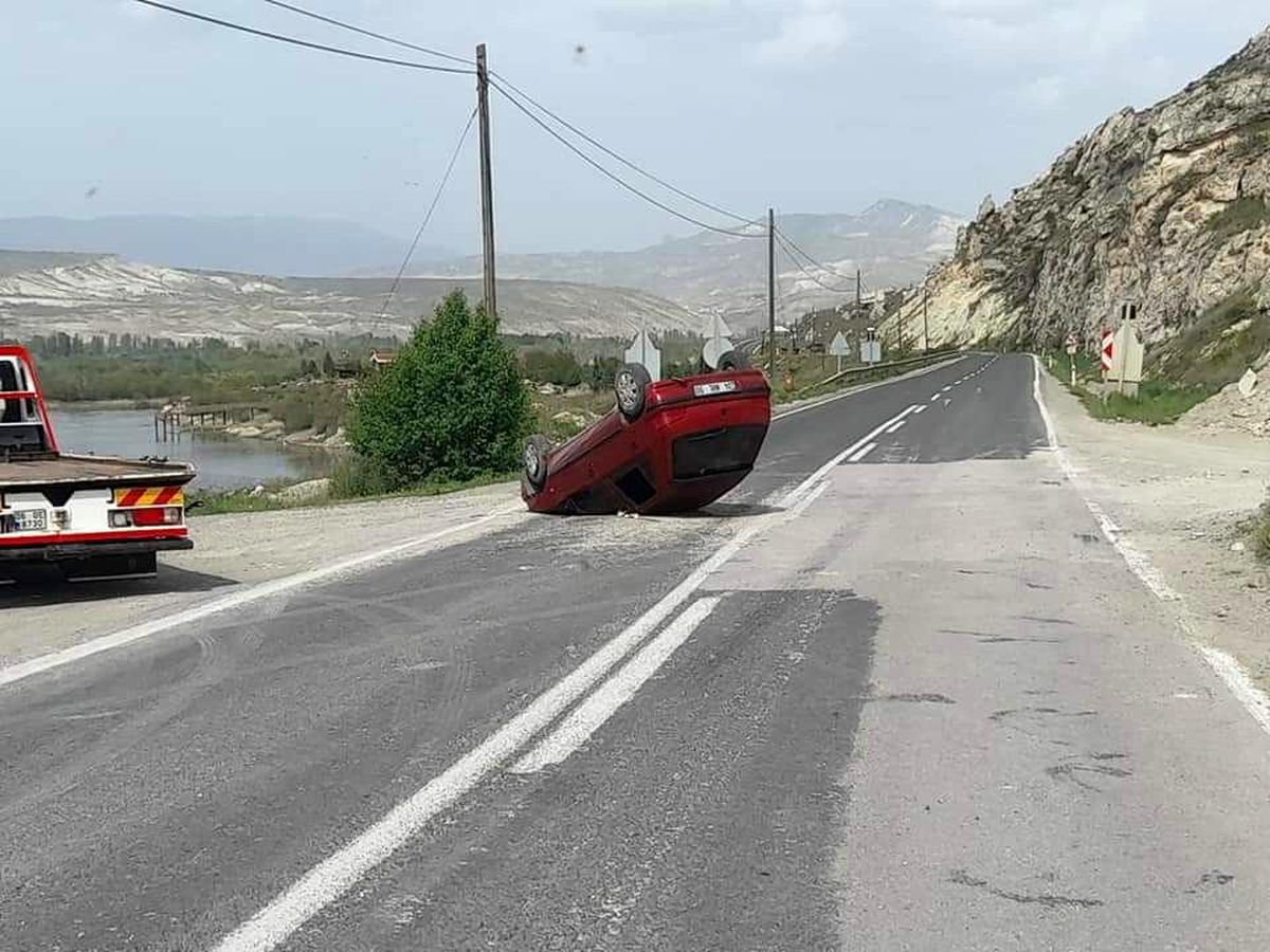 Nallıhan\'da araç takla attı: 1 yaralı