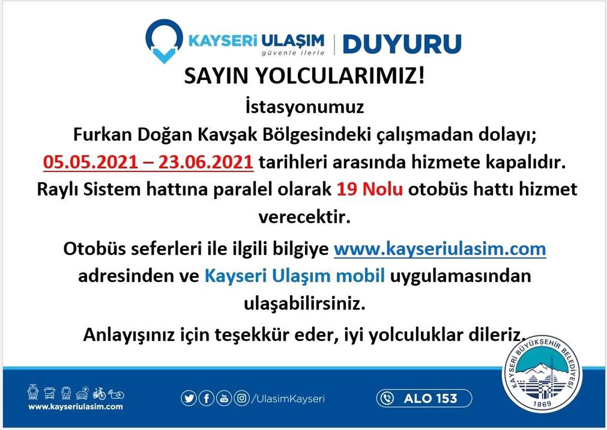 Ulaşım A.Ş.\'den önemli duyuru