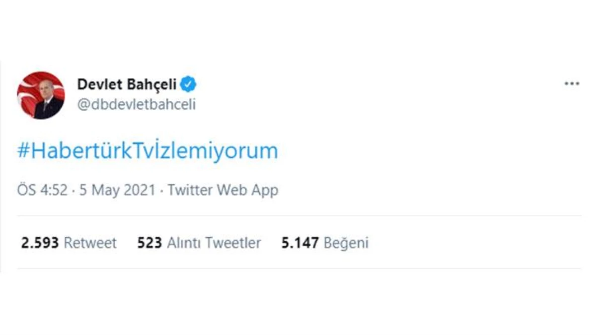 Devlet Bahçeli\'den \'Habertürk TV izlemiyorum\' paylaşımı dikkat çekti