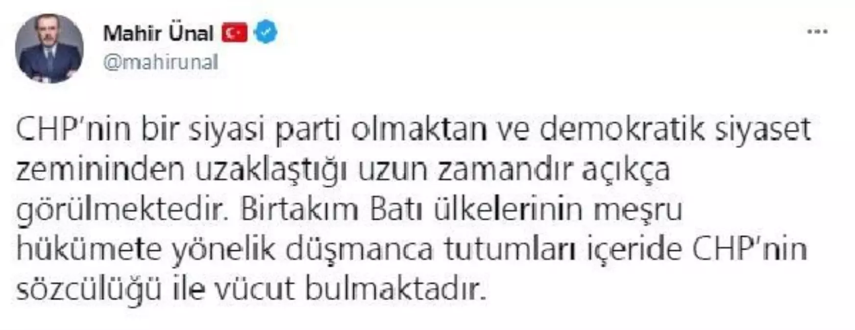 Mahir Ünal: Seçilmiş devlet başkanını tehdit etmenin bir bedeli olduğunu bilmeliler