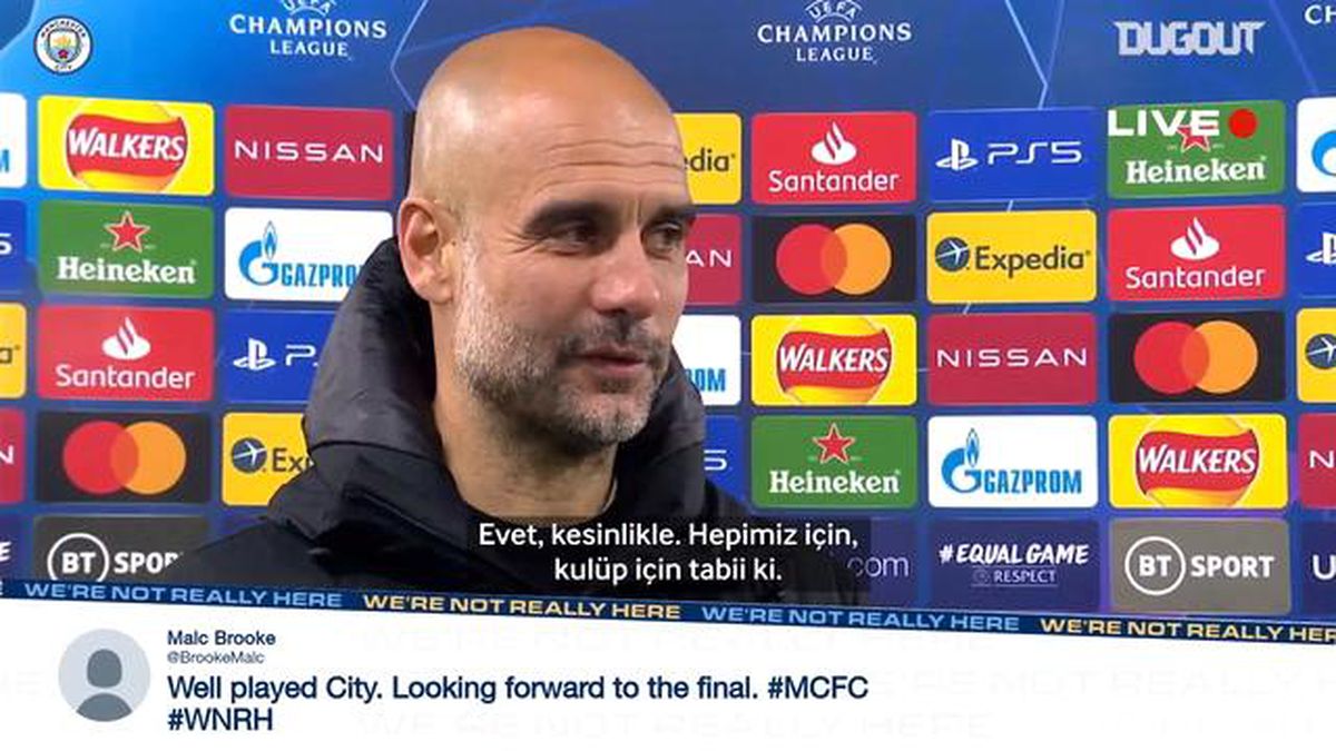 Pep Guardiola: "Şampiyonlar Ligi Finaline Hazırlanmamız İçin 2-3 Haftamız Var"