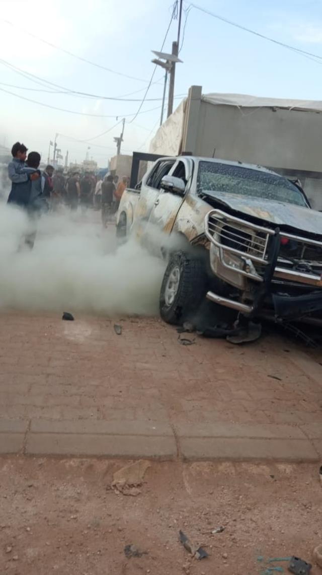 Azez'de iftar öncesi bomba yüklü araçla yapılan terör saldırısında 5 sivil yaralandı