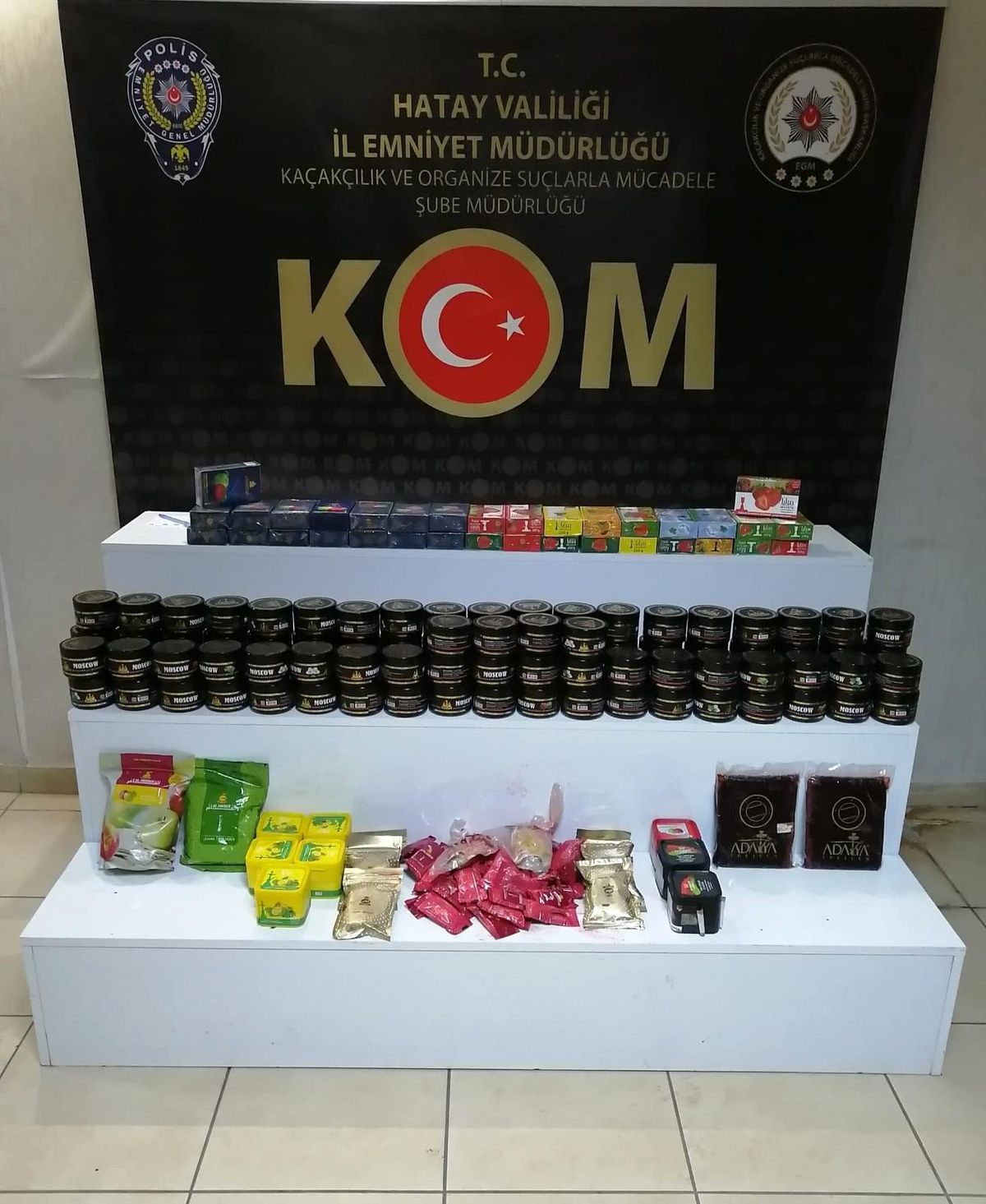 Hatay\'da 85 kilo kaçak nargile tütünü ele geçirildi