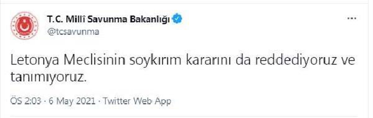 MSB\'den Letonya\'ya \'soykırım\' tepkisi