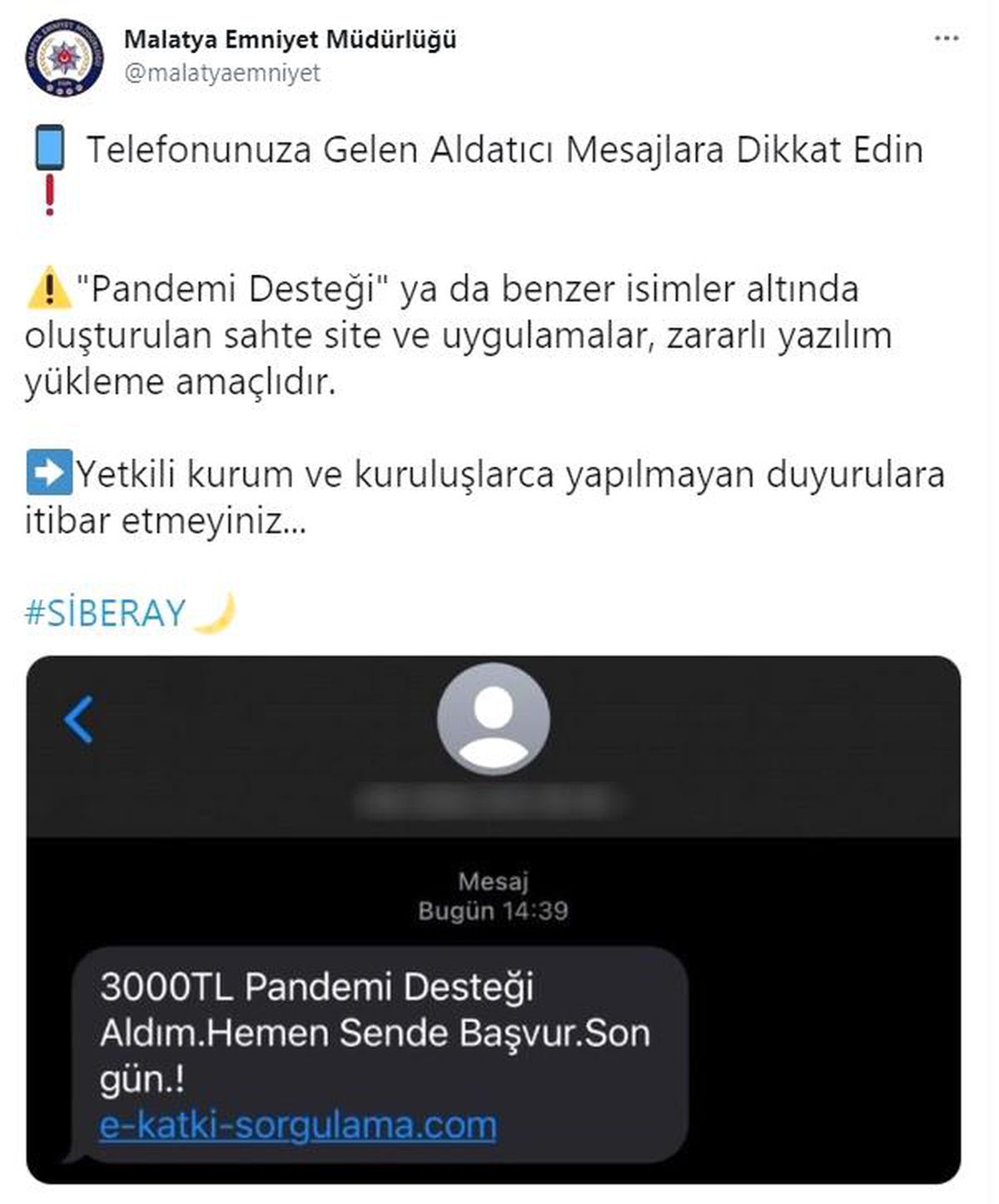 Emniyetten "pandemi desteği" uyarısı