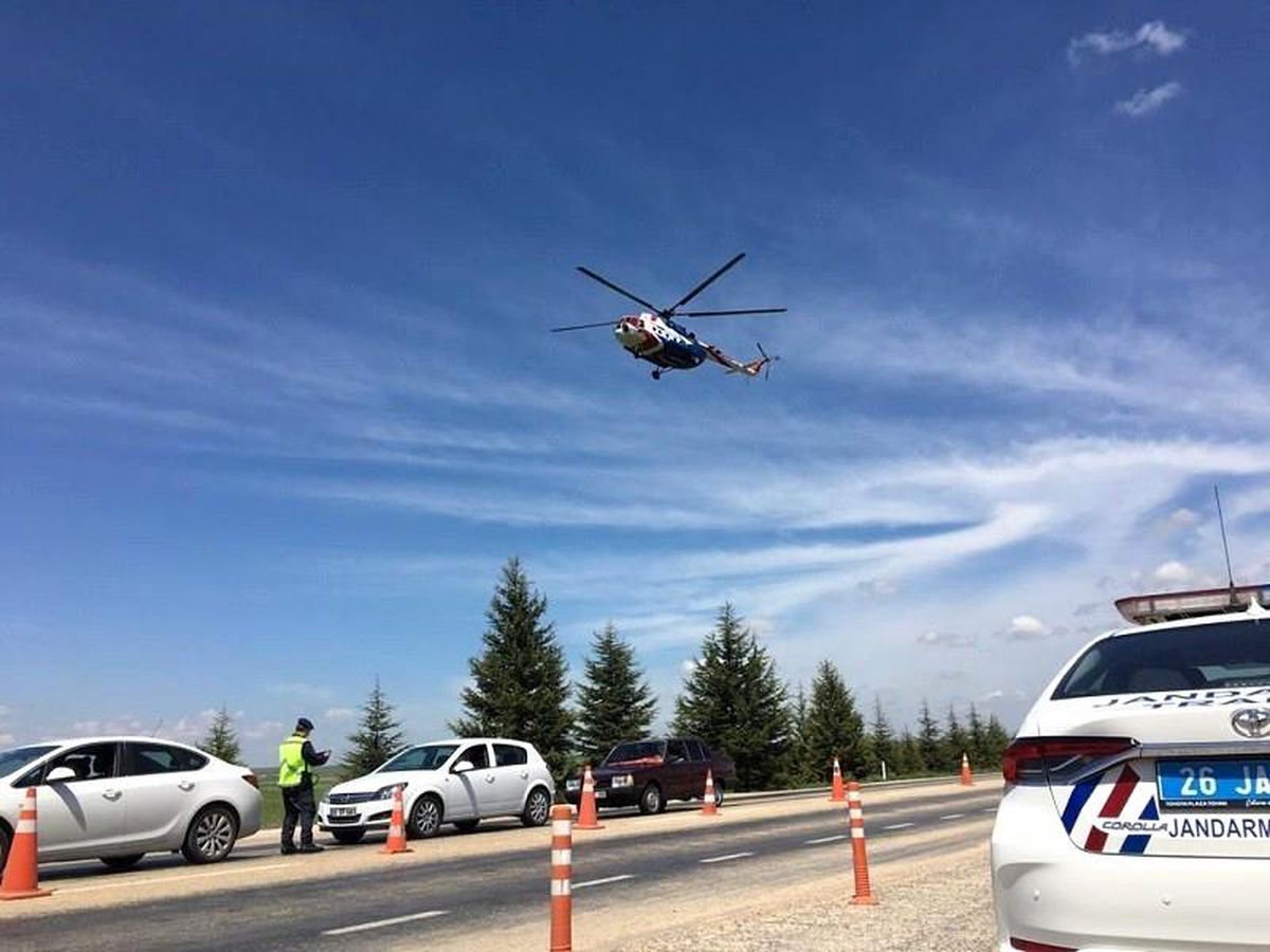 Eskişehir\'de helikopterli trafik denetiminde 27 sürücüye ceza kesildi