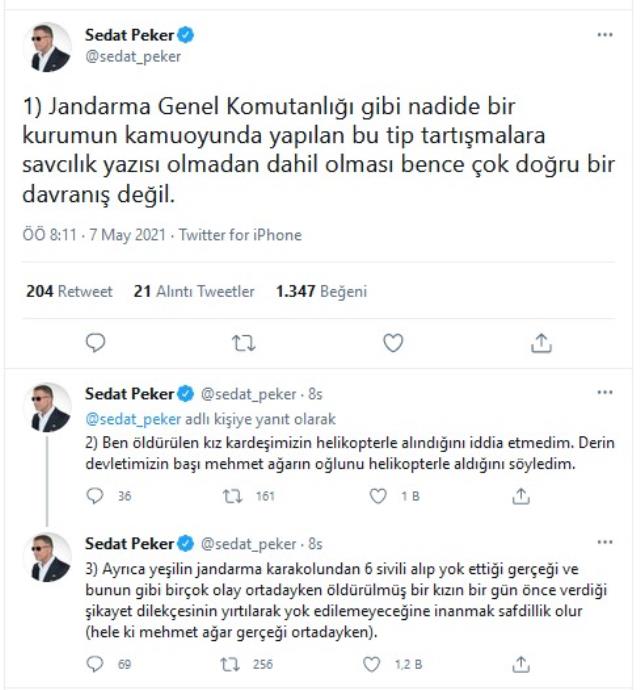Sedat Peker'den Jandarma'ya 'Yeşil' hatırlatmalı yanıt: Buna inanmak safdillik olur