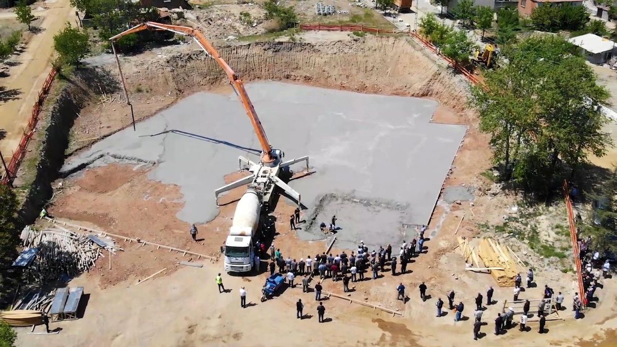 Yahşihan\'da bin 500 kişinin aynı anda namaz kılabileceği caminin temeli atıldı