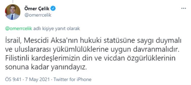 Mescid-i Aksa'da namaz kılan cemaate saldıran İsrail polisine Türkiye'den tepkiler peş peşe geldi