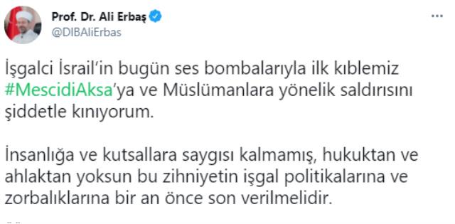 Mescid-i Aksa'da namaz kılan cemaate saldıran İsrail polisine Türkiye'den tepkiler peş peşe geldi