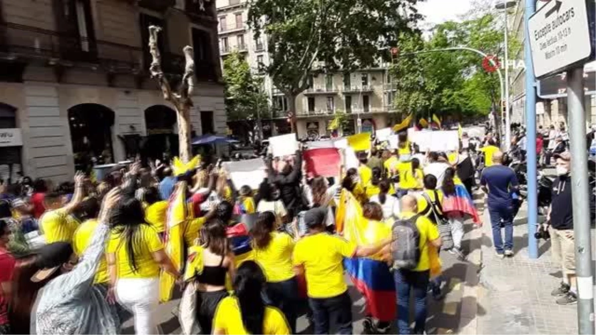 İspanya\'dan Kolombiya\'ya destek protestosu