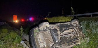 Domuza çarpan otomobil takla attı: 6 yaralı