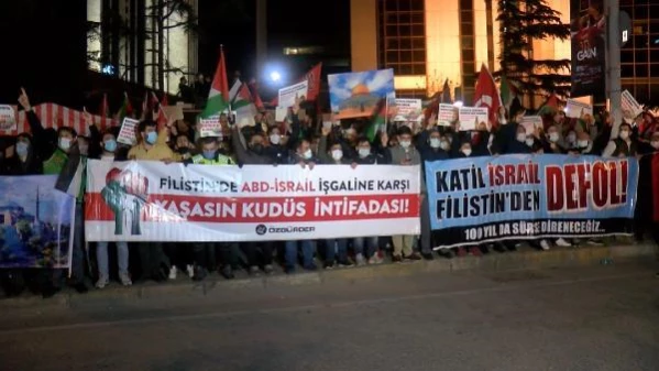 istanbul israil baskonsoloslugu onunde protesto