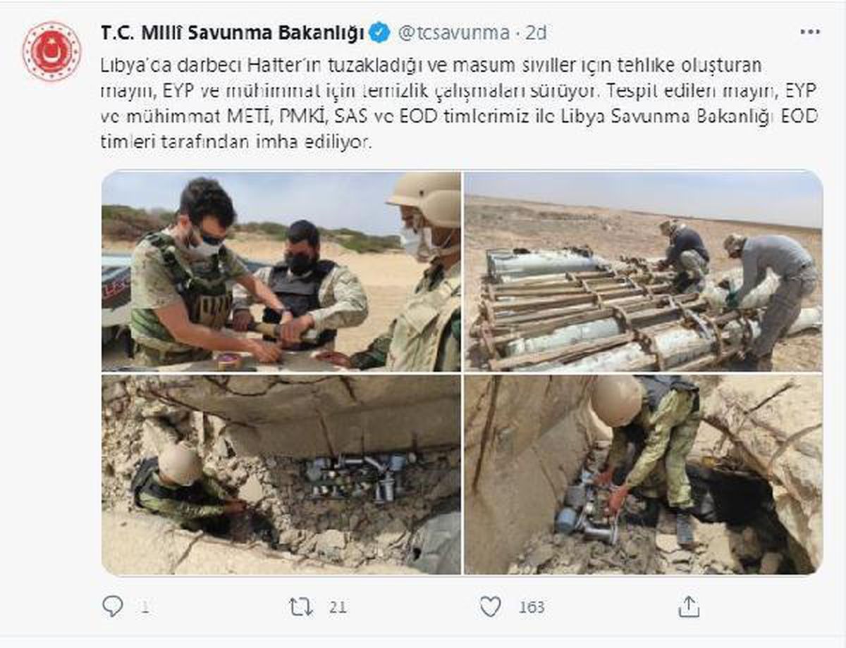 Libya\'da tuzaklanan mayın, EYP ve mühimmat temizliği sürüyor