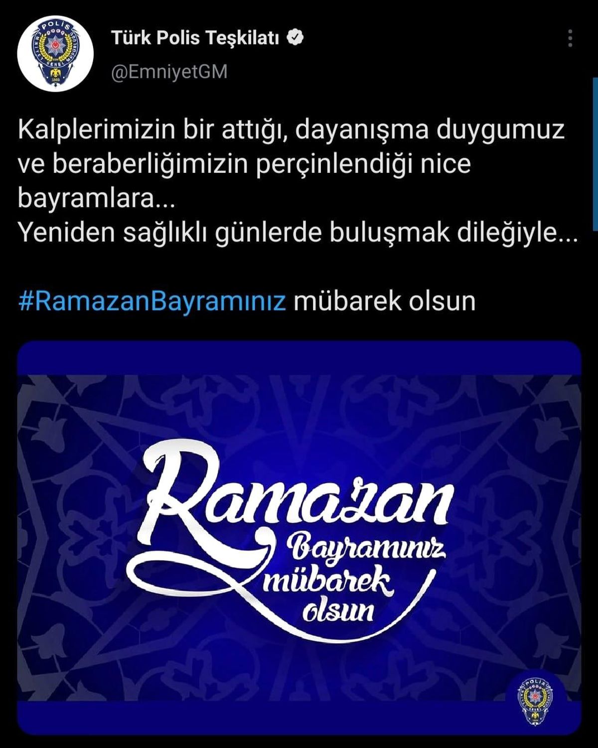 EGM\'den bayram paylaşımı
