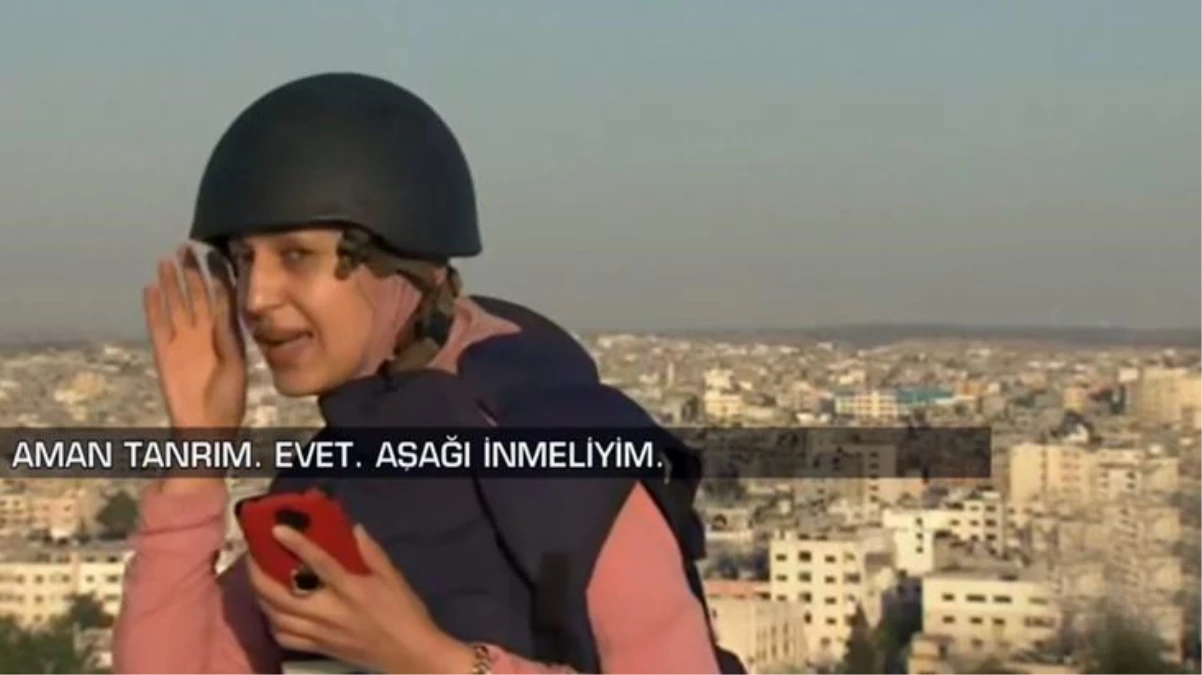İsrail\'in bombardımanına canlı yayında yakalanan kadın muhabir zor anlar yaşadı