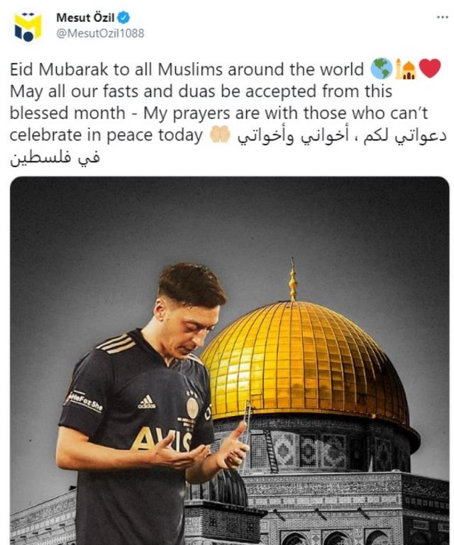 Mesut Özil, Ramazan Bayramı mesajında Kudüs'teki Müslümanları unutmadı
