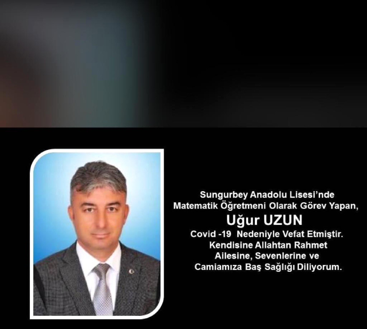 43 yaşındaki matematik öğretmeni koronaya yenik düştü