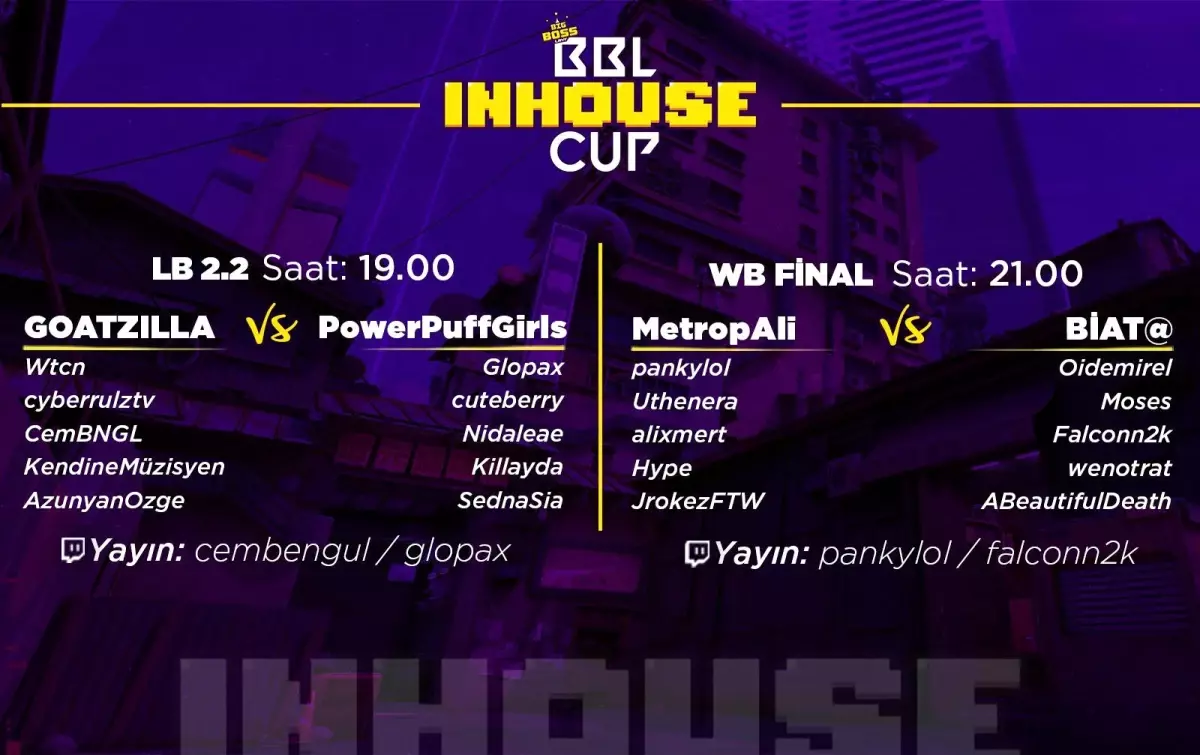 BBL Inhouse Cup turnuvası finalinin adı belli oldu!