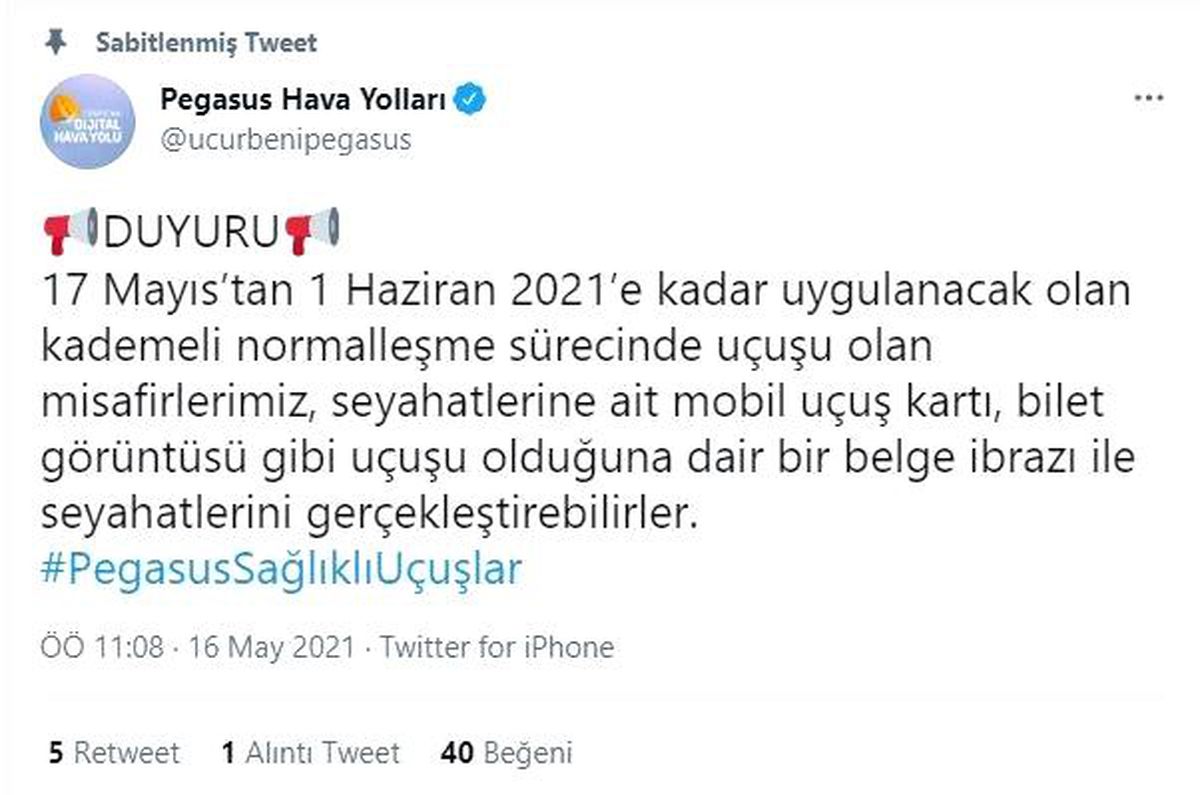 İç hat uçuşlarında izin belgesi ibrazında değişiklik