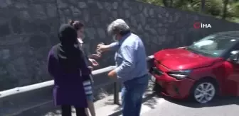 Direksiyon hakimiyetini kaybetti, bariyere çarptı