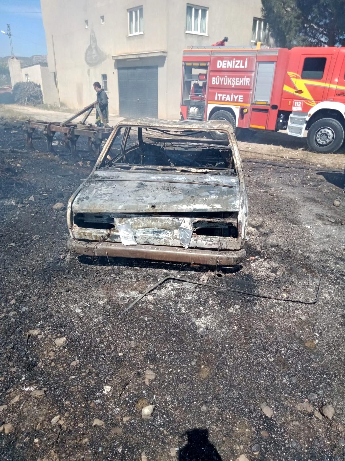 Elektrikli demir kesme makinesi bir otomobilin yanmasına neden oldu