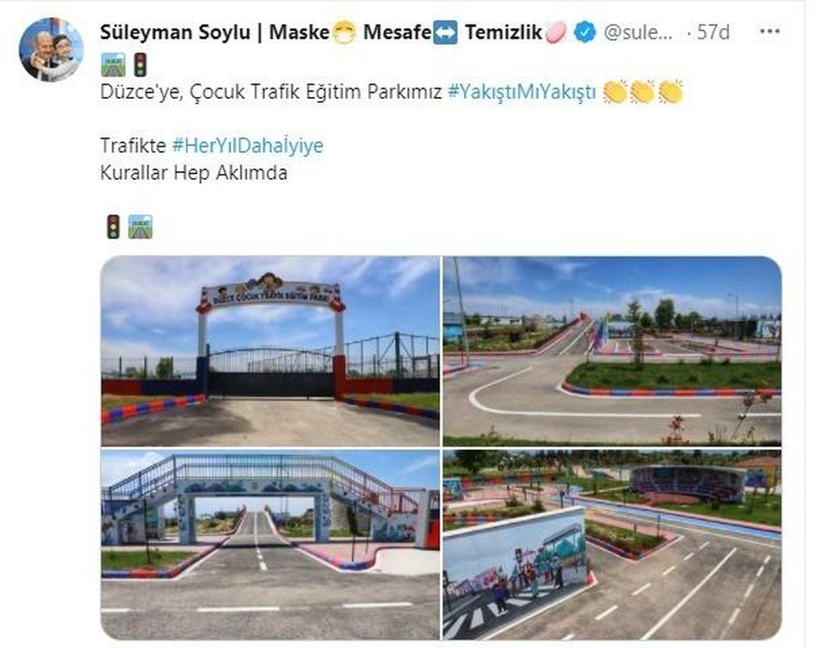 İçişleri Bakanı Süleyman Soylu\'dan Düzce paylaşımı