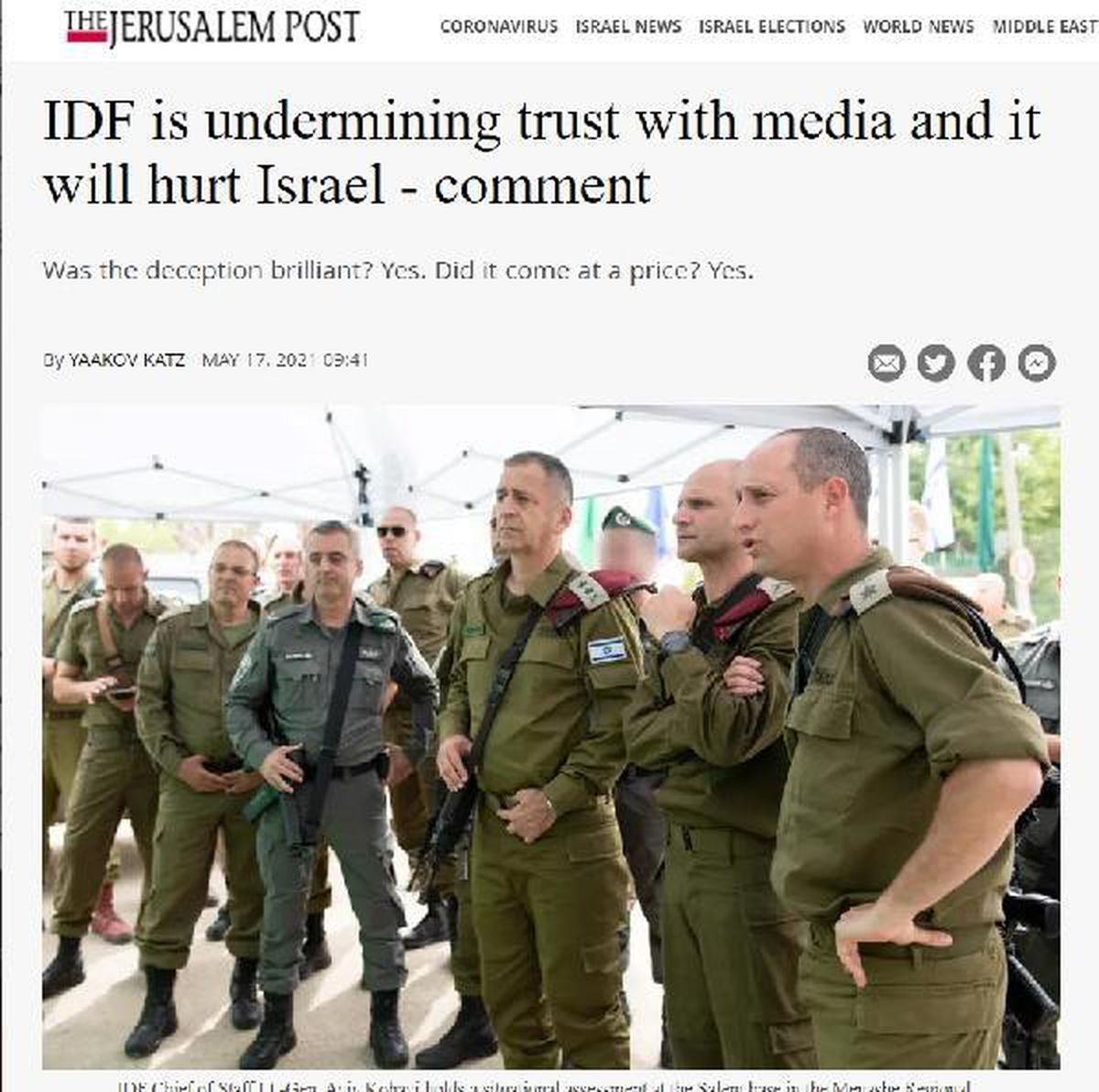 Son dakika haberleri! Jeruselam Post\'tan İsrail ordusuna sert eleştiri: Ordu medyaya olan güveni baltalıyor