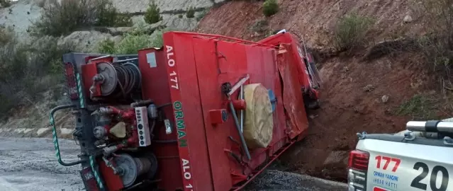 Yangına giden arazöz devrildi; 2 yaralı