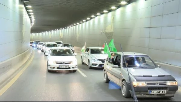 Ankara'da bin araçlı 'Kudüs'e Destek' konvoyu