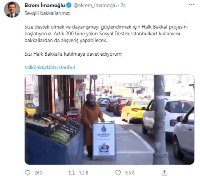 İmamoğlu sosyal medyadan duyurdu: Halk Bakkal projesini hayata geçiriyoruz