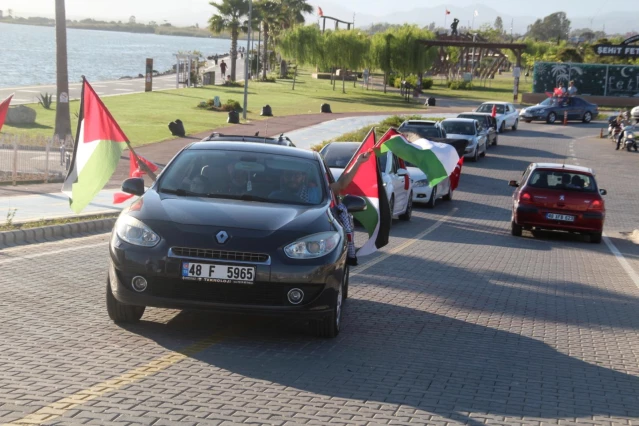 Muğla'da İsrail'in Filistinlilere yönelik saldırıları protesto edildi