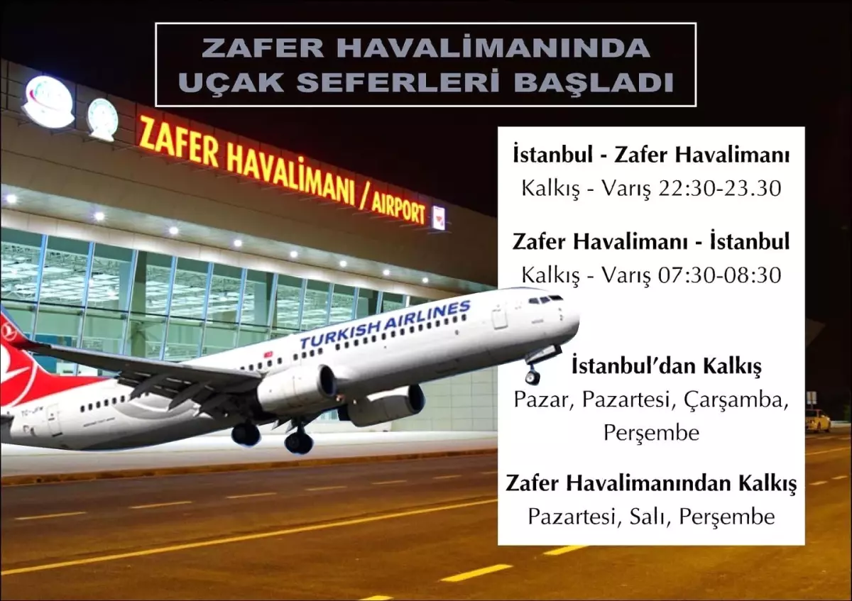 Zafer Havalimanı\'nda uçak seferleri başladı