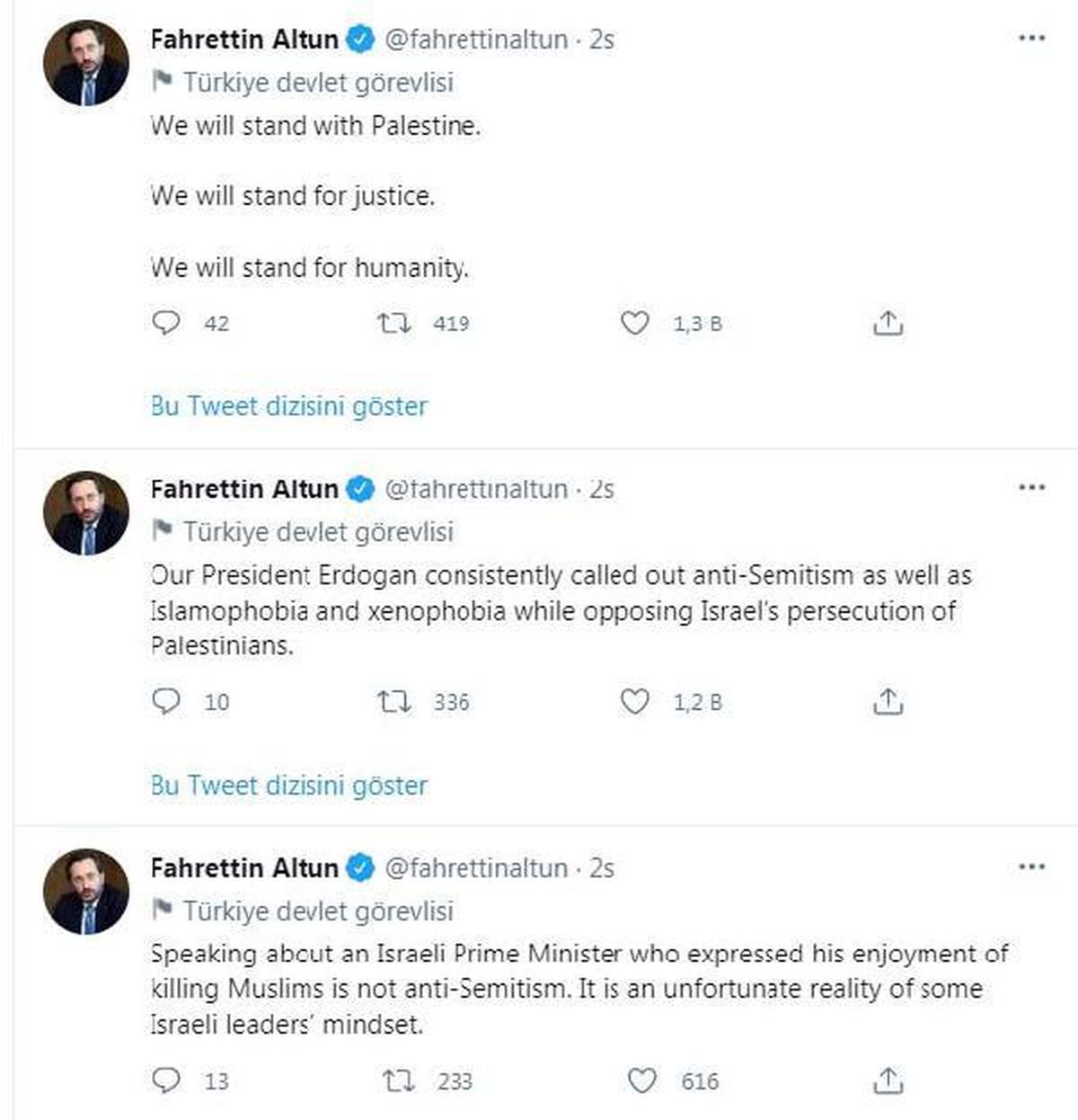 Altun: İsrail\'e karşı çıkma cesareti olmayanlar, asıl şiddetin kışkırtıcılarıdır