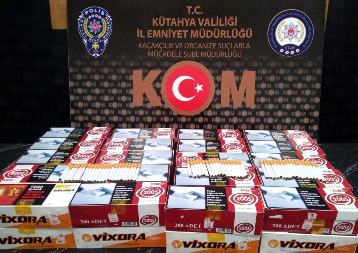 Kütahya\'da 8 bin adet makaron ele geçirildi