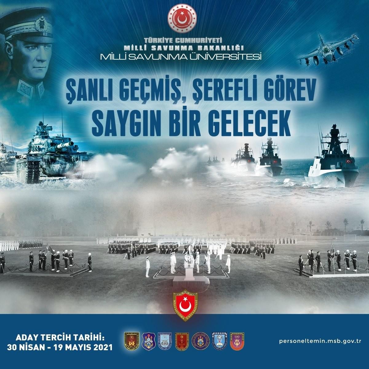 MSB: "Milli Savunma Üniversitesi Askeri Öğrenci Aday Tercih işlemleri bugün sona erecektir"