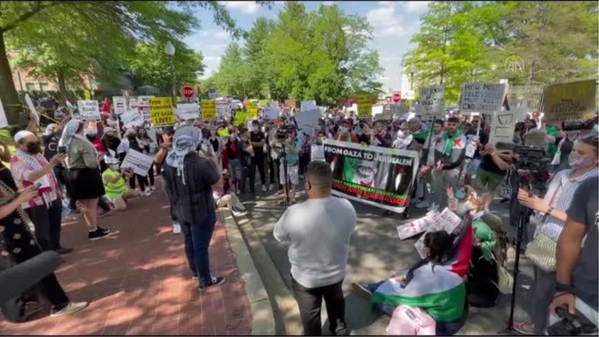 WASHINGTON - İsrail Büyükelçiliği önünde Filistin\'e destek için gösteri yapıldı