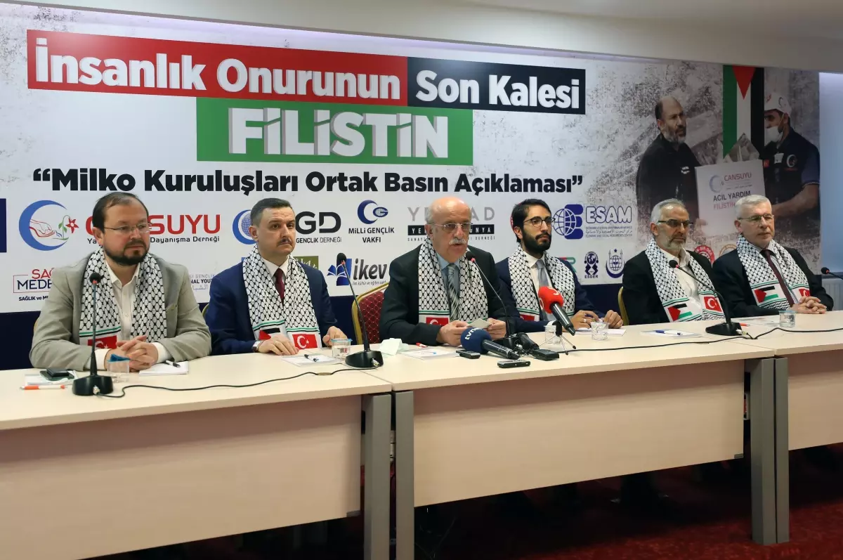 Ankara\'da 26 sivil toplum kuruluşundan "İnsanlık Onurunun Son Kalesi Filistin" açıklaması