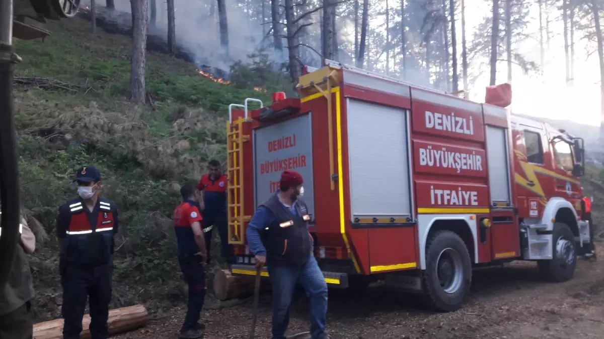 Denizli\'de 1 hektarlık alanda etkili olan orman yangını söndürüldü