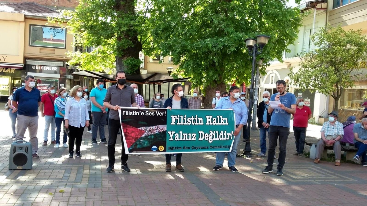 İsrail\'in Filistin\'e yönelik saldırısı Çaycuma\'da protesto edildi