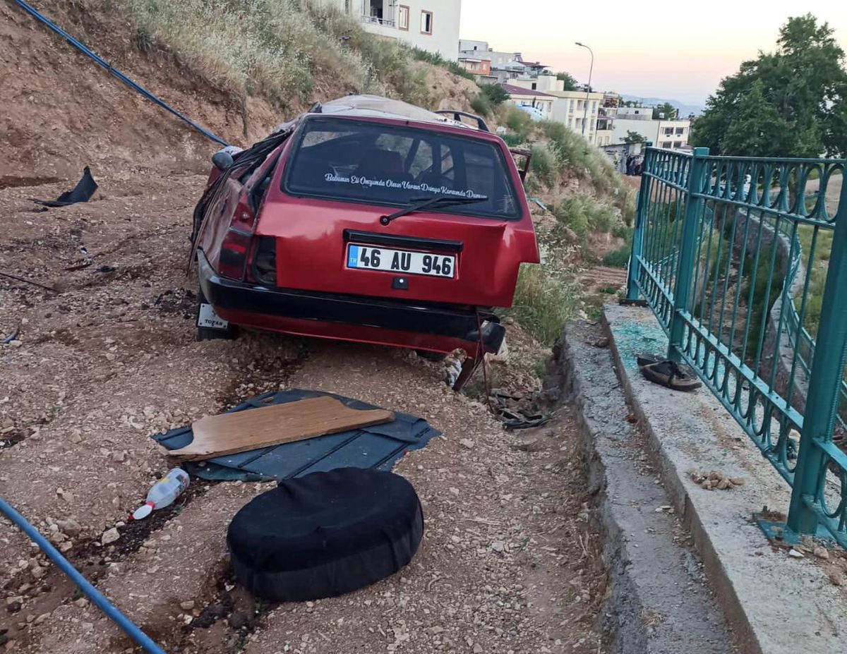 Kahramanmaraş\'ta dere yatağına devrilen otomobildeki 7 kişi yaralandı