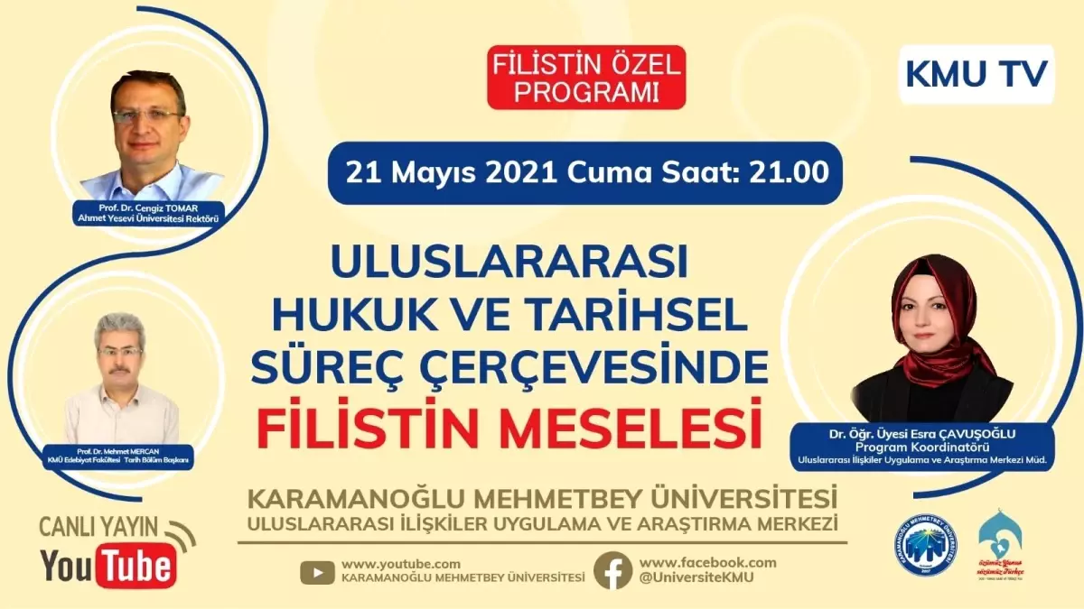 KMÜ\'de Filistin özel yayını yapılacak