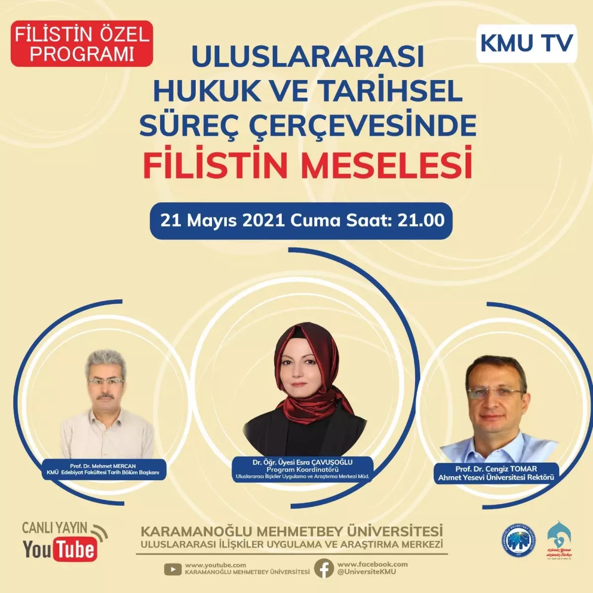 KMÜ\'de Filistin meselesi canlı yayında ele alınacak