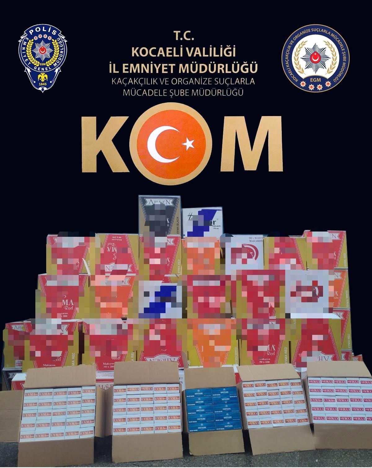Kocaeli\'de 390 bin adet makaron ele geçirildi